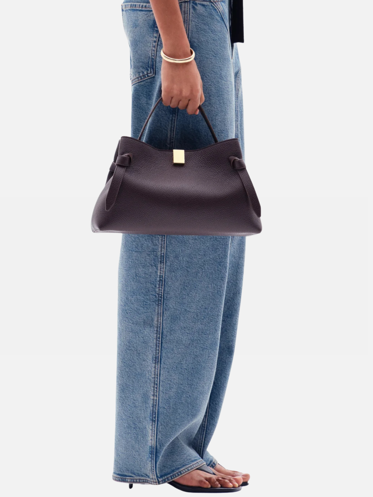 YUZEFI GYOZA - ESPRESSO PEBBLE GRAINED LEATHER