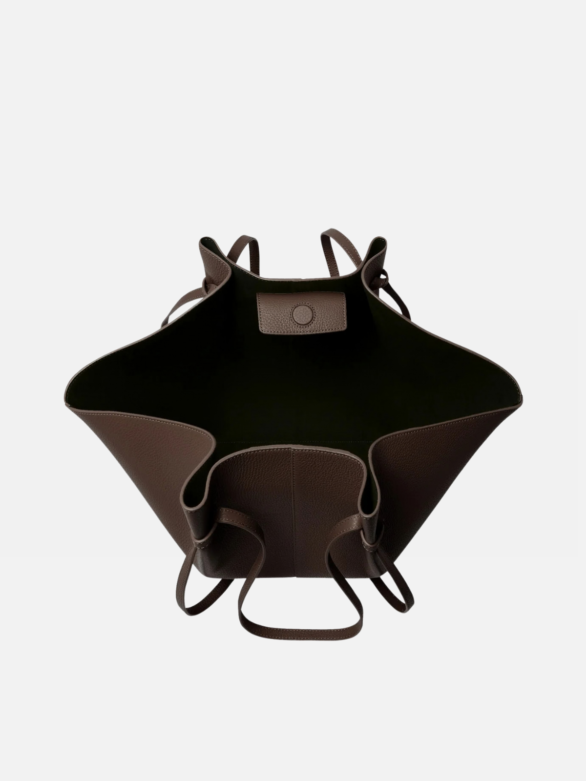 YUZEFI LARGE MOCHI - ESPRESSO PEBBLE GRAINED LEATHER