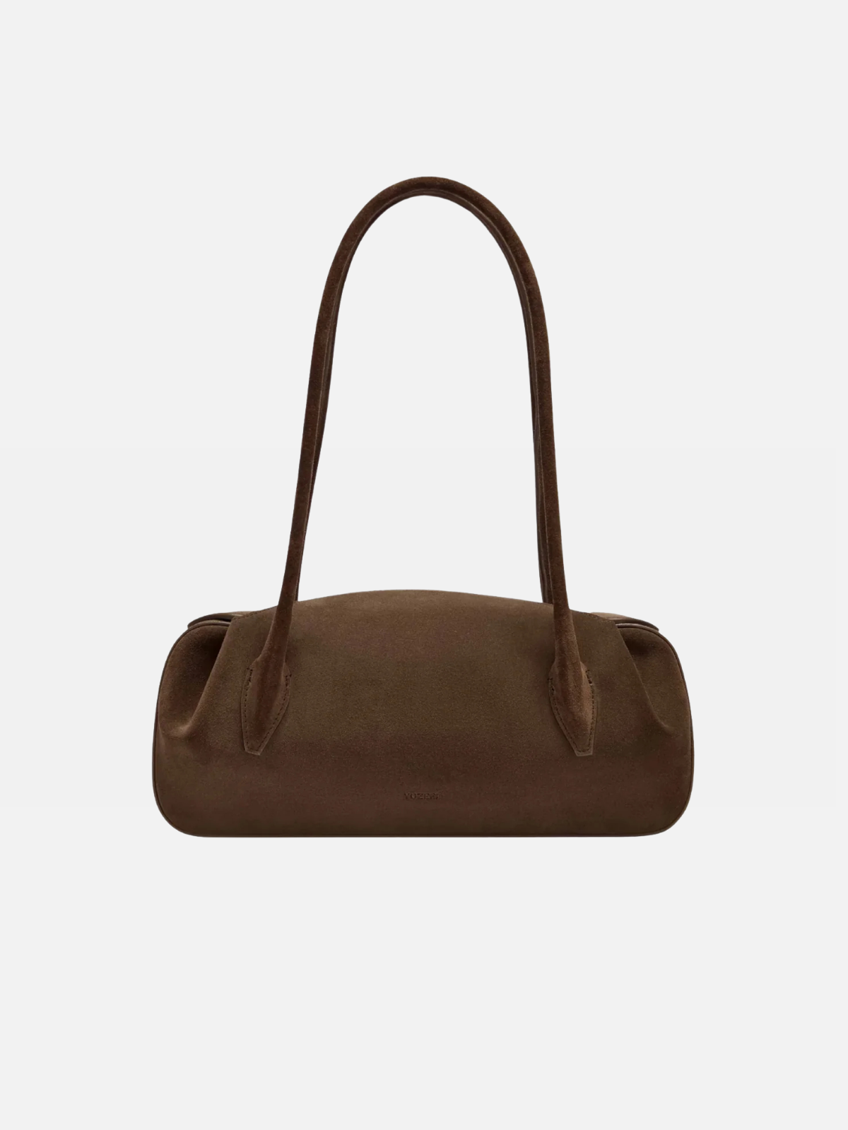 YUZEFI OYSTER SHOULDER BAG - CHOCOLATE SUEDE