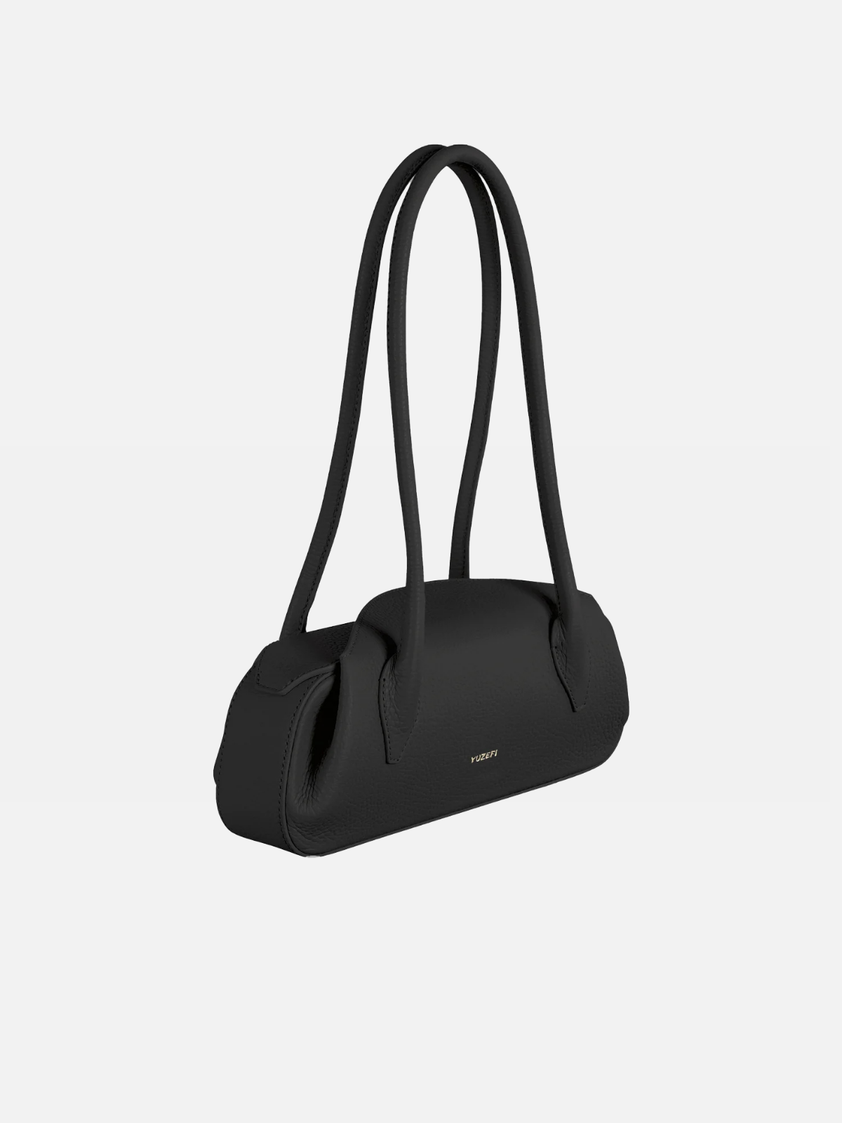 OYSTER MINI SHOULDER BAG - BLACK PEBBLE GRAINED LEATHER