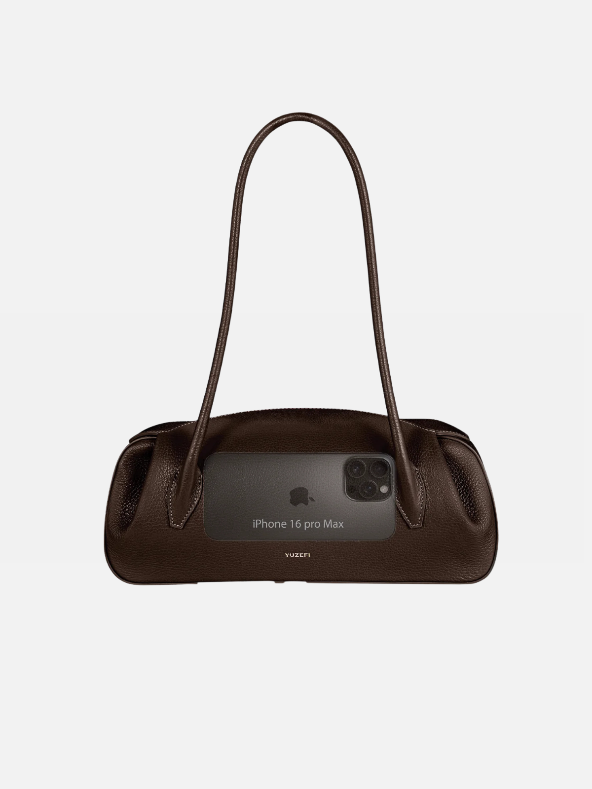 YUZEFI OYSTER SHOULDER BAG - CHOCOLATE SUEDE