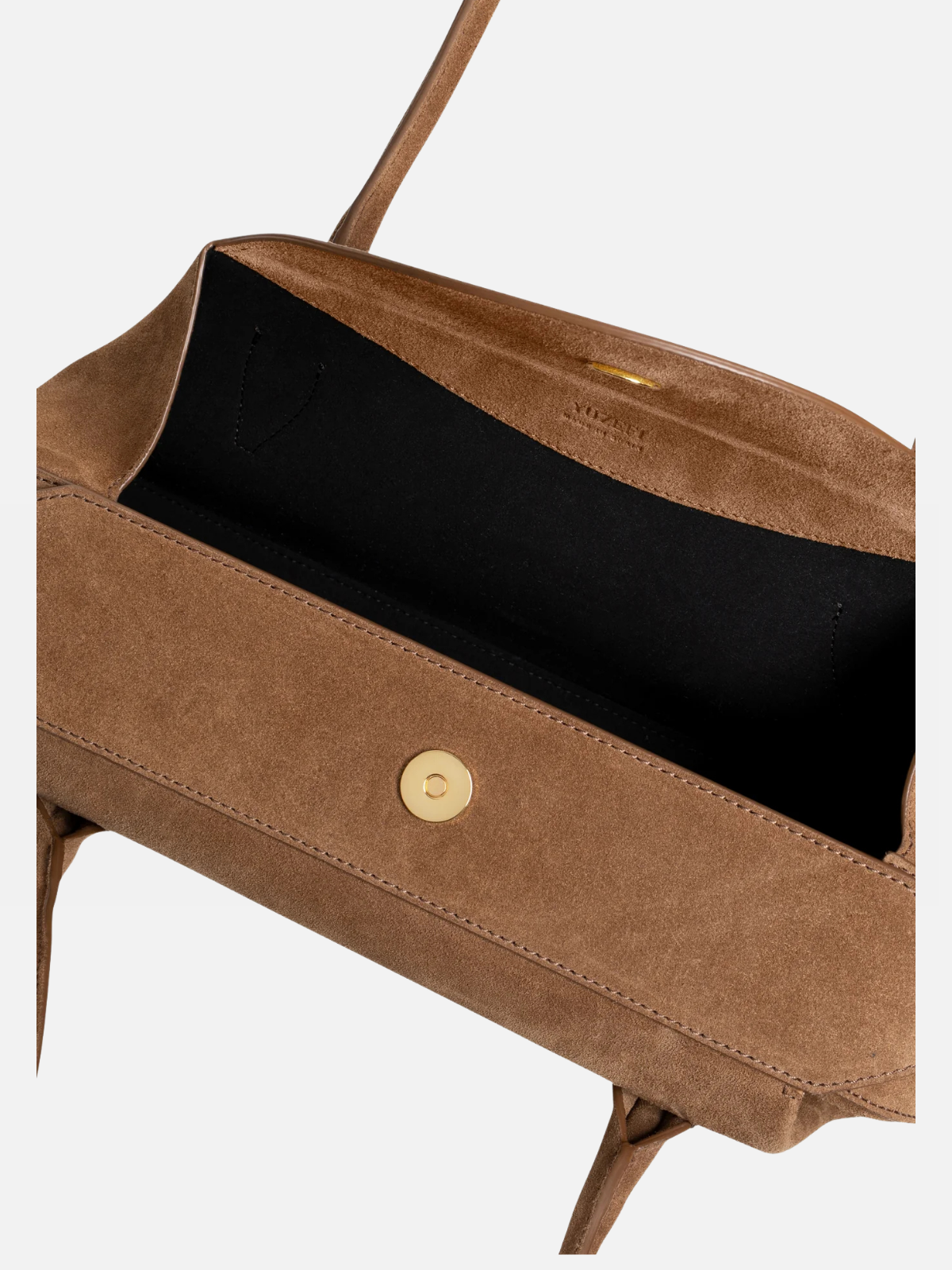 YUZEFI OYSTER SHOULDER BAG - COGNAC SUEDE
