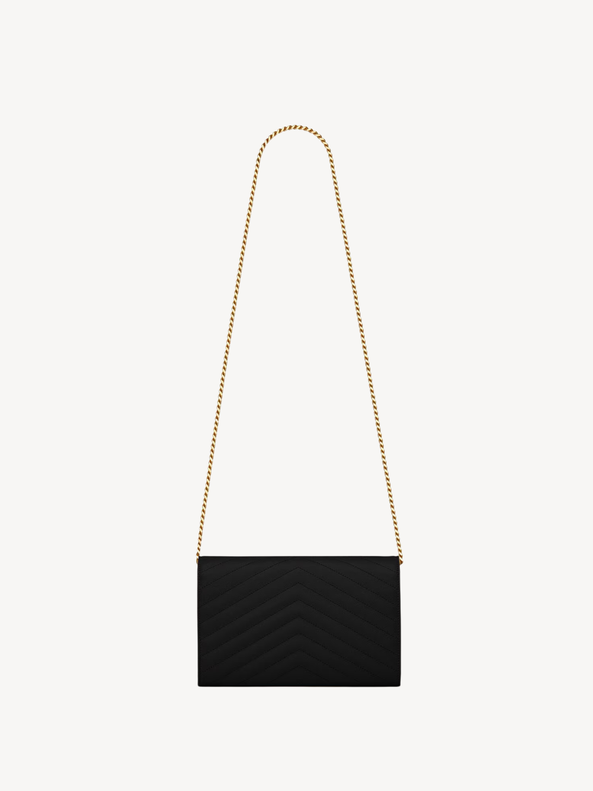Saint Laurent Cassandre Classic Chain Pouch Black - G-ESSE STORE