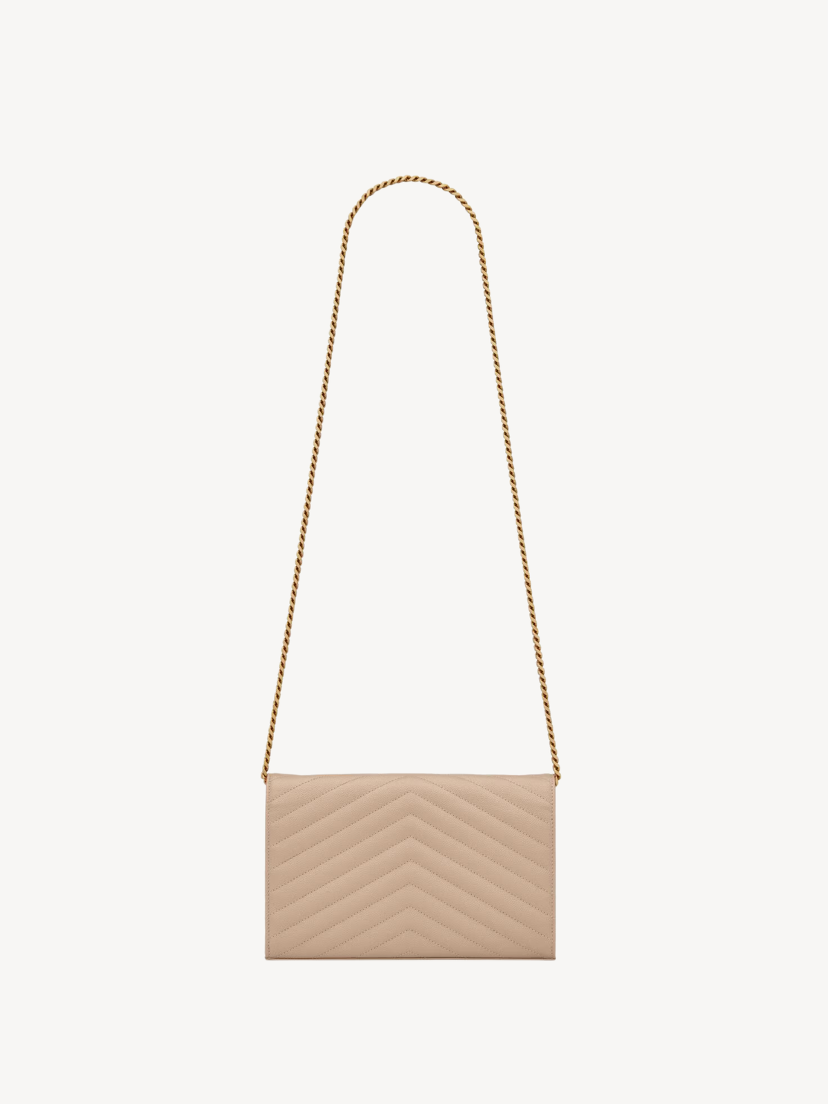 Saint Laurent Cassandre Classic Chain Pouch Dark Beige - G-ESSE STORE