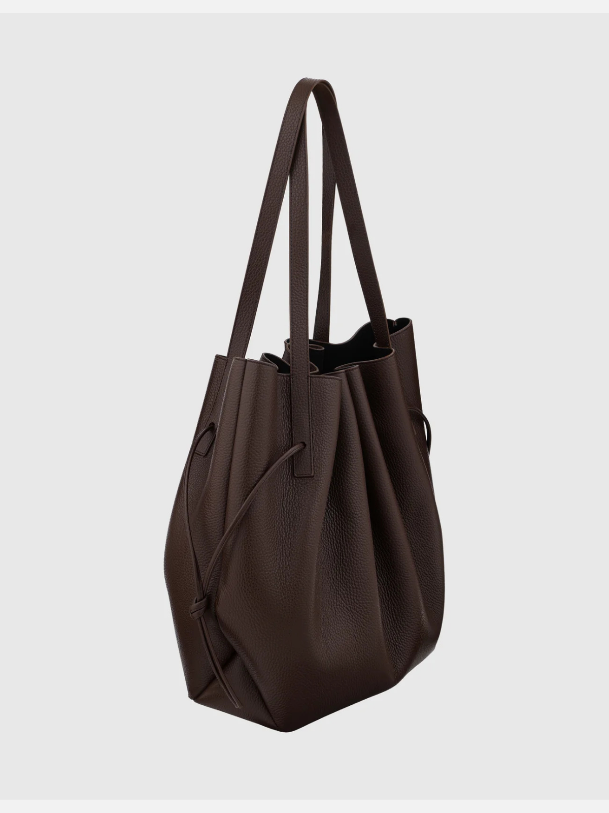 YUZEFI SCALLOP TOTE - ESPRESSO PEBBLE GRAINED LEATHER