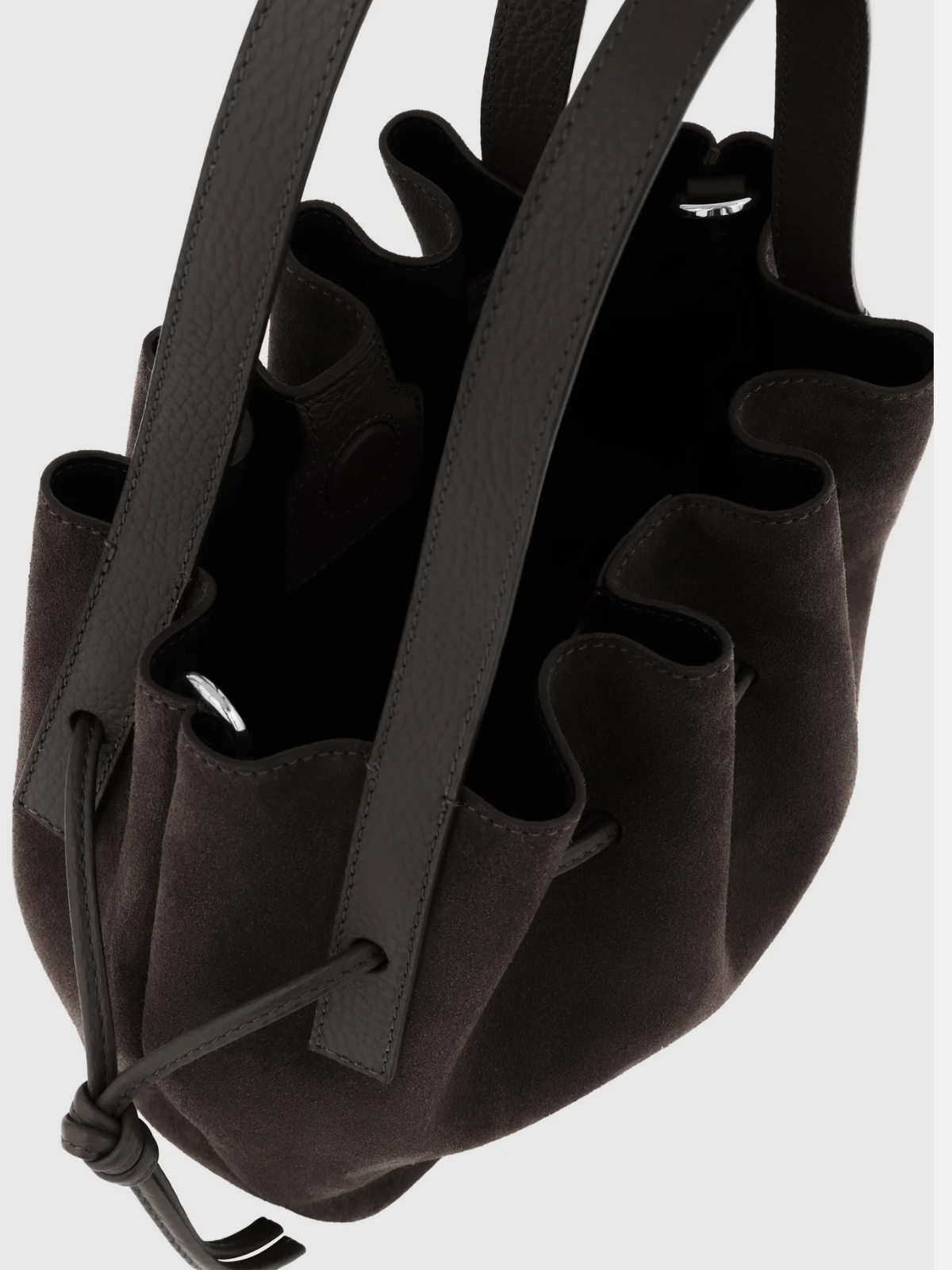 YUZEFI SCALLOP MINI TOTE - GANACHE SUEDE