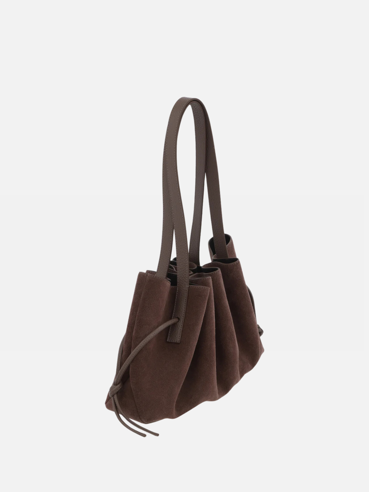 YUZEFI SCALLOP SHOULDER BAG - NUTMEG SUEDE