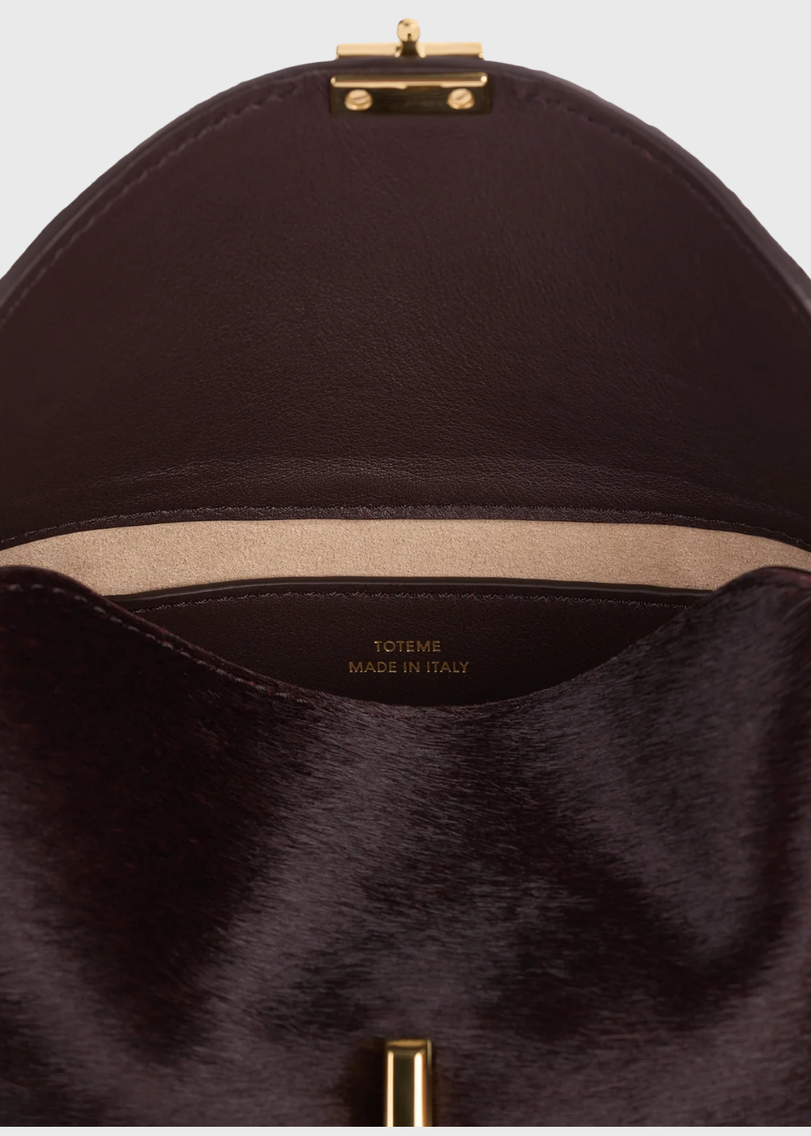 Toteme Mini T-lock Pony Hair Clutch Wine