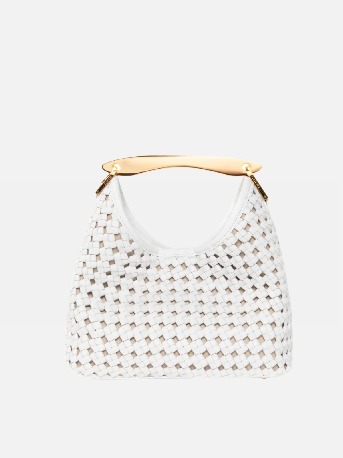 Elleme Small Boomerang Woven Leather White