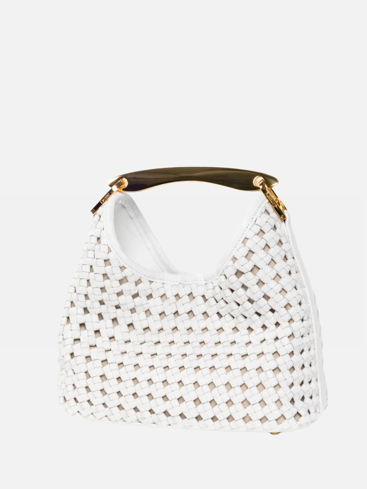 Elleme Small Boomerang Woven Leather White
