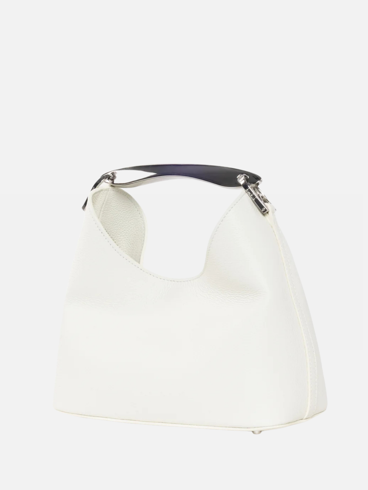 Elleme Small Boomerang Pebbled Leather White-Silver