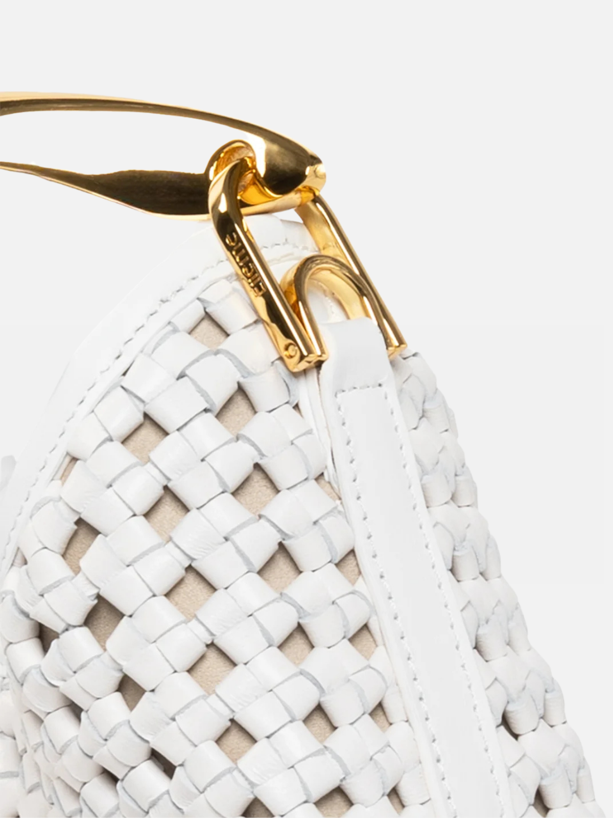 Elleme Small Boomerang Woven Leather White