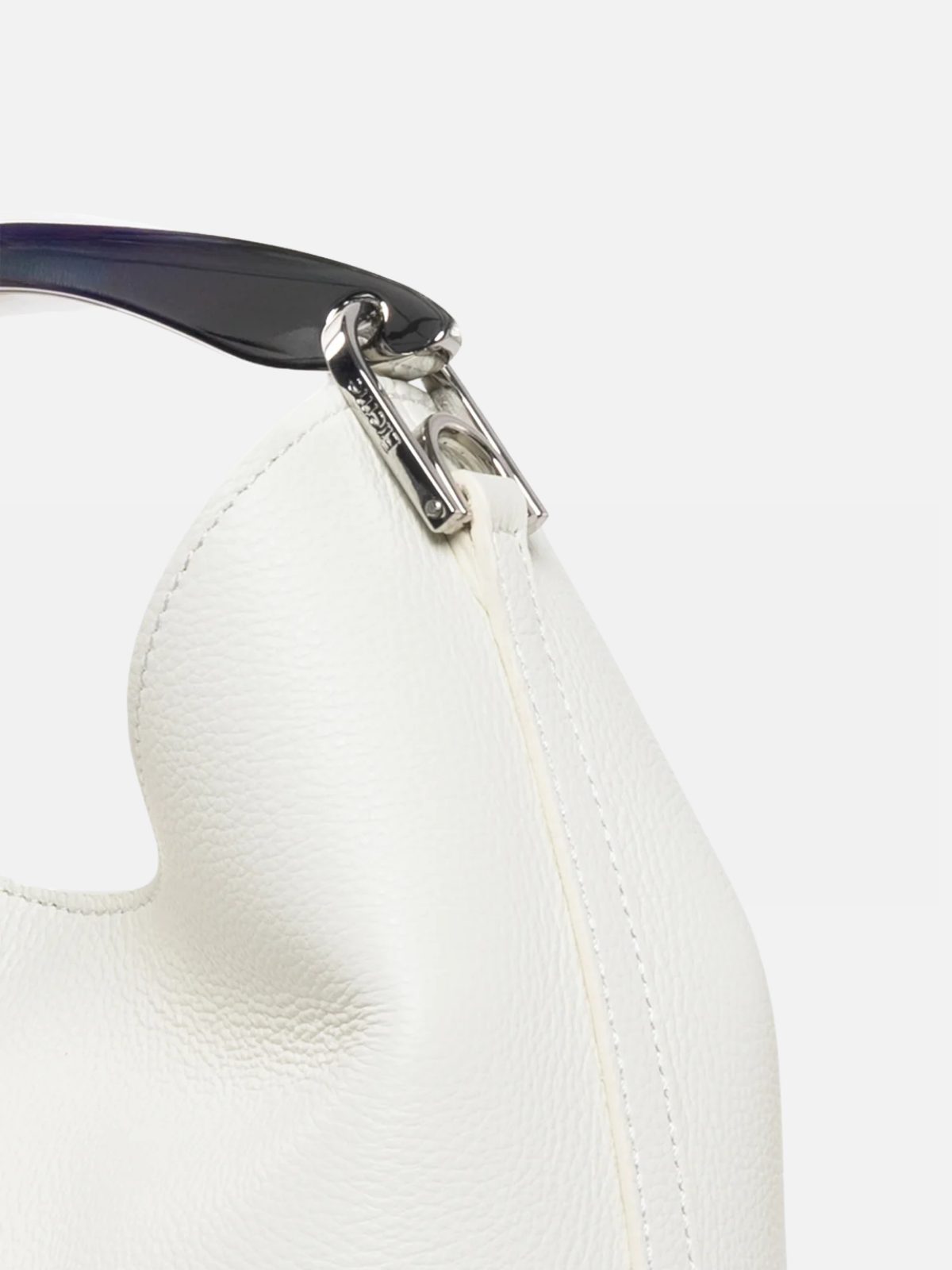 Elleme Small Boomerang Pebbled Leather White-Silver