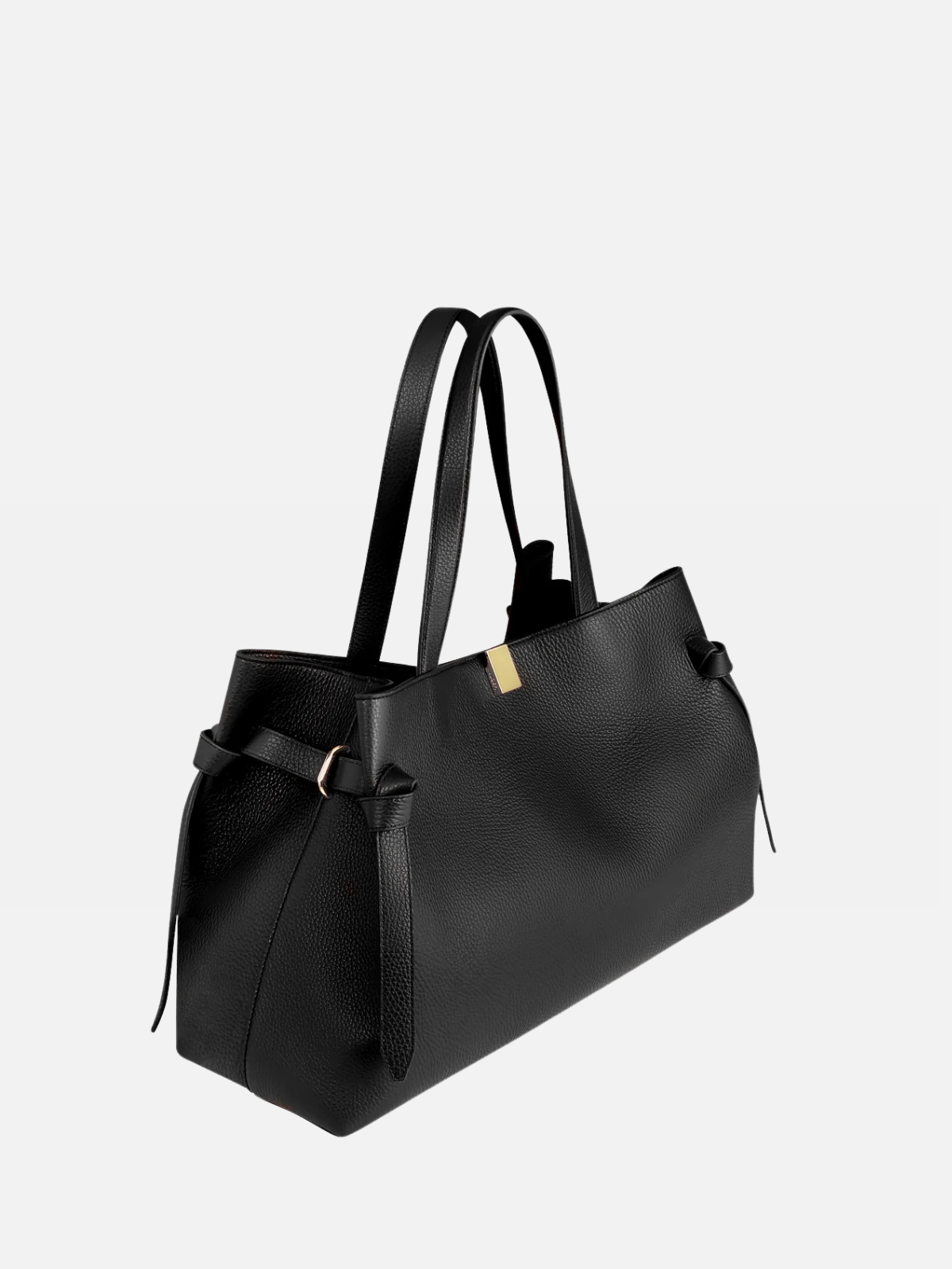 YUZEFI GYOZA TOTE - BLACK PEBBLE GRAINED LEATHER