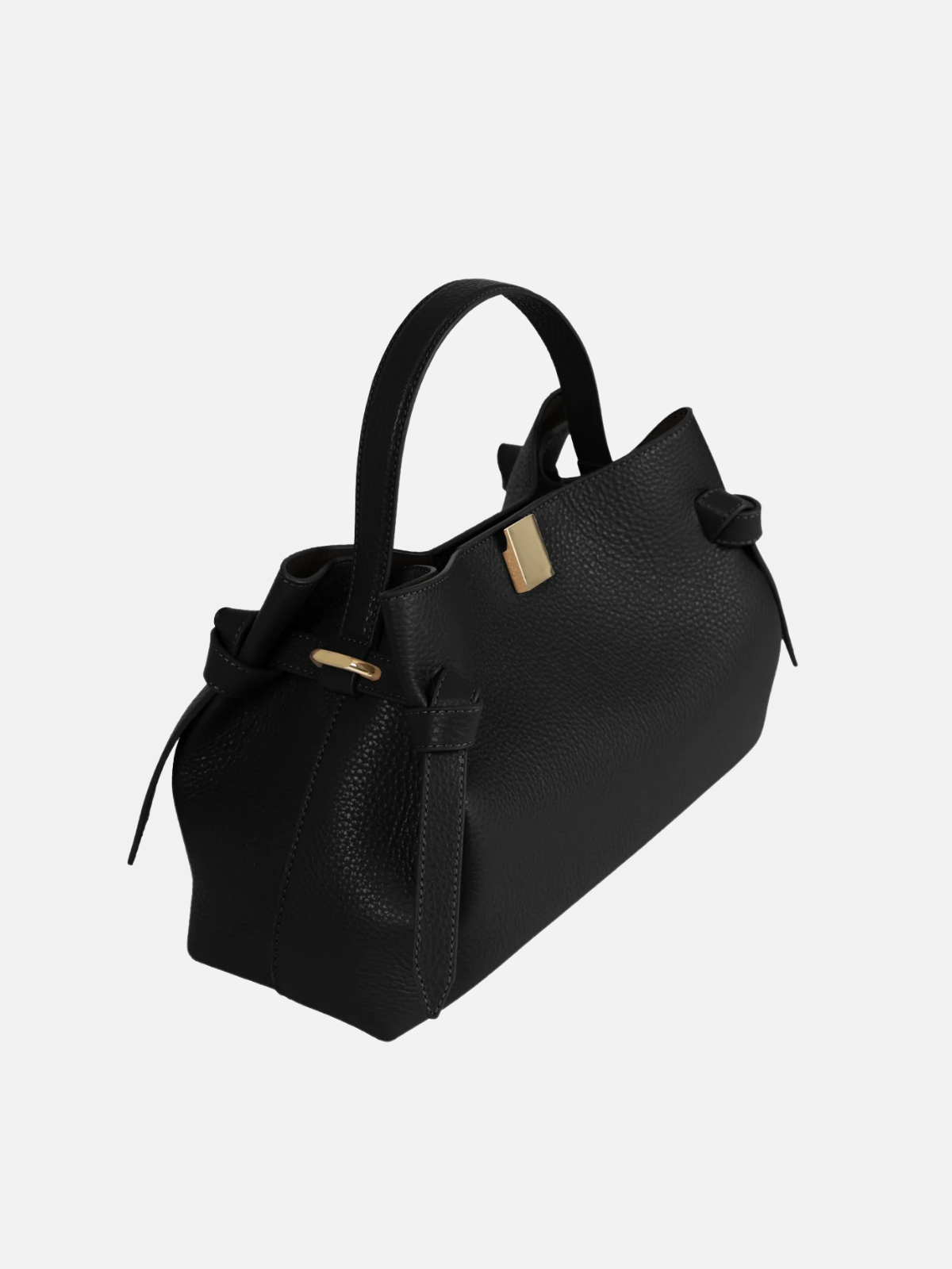 YUZEFI GYOZA - BLACK PEBBLE GRAINED LEATHER