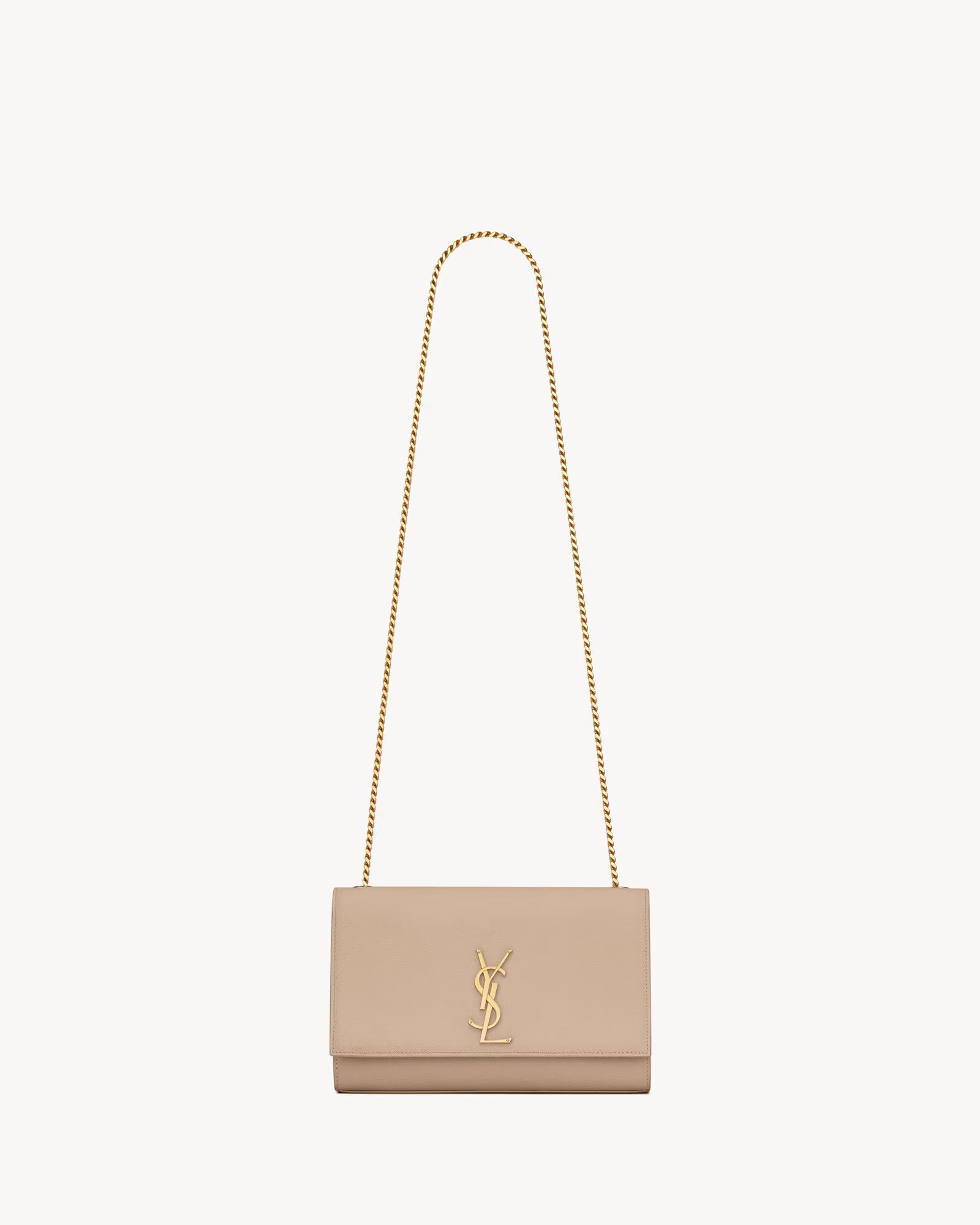 SAC MOYEN SAINT LAURENT KATE EN CUIR GRAIN DE POUDRE