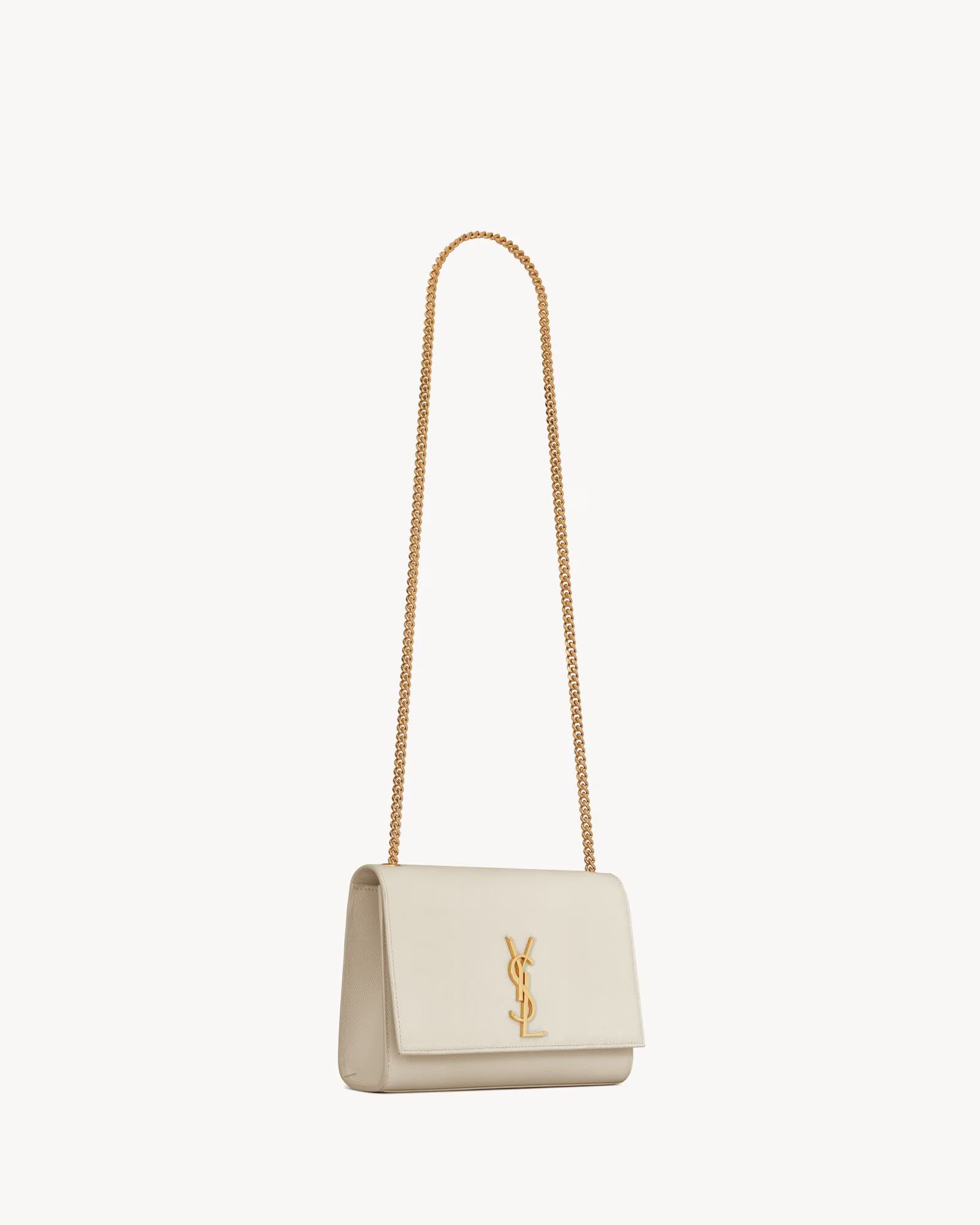 SAC MOYEN SAINT LAURENT KATE EN CUIR GRAIN DE POUDRE