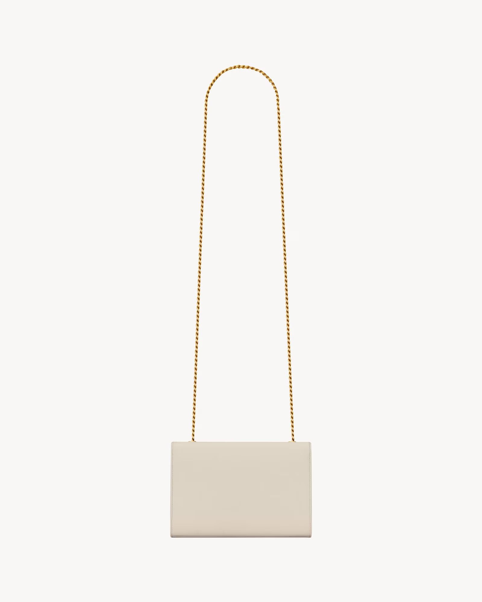 Saint Laurent Kate Small in Grain de Poudre Leather White