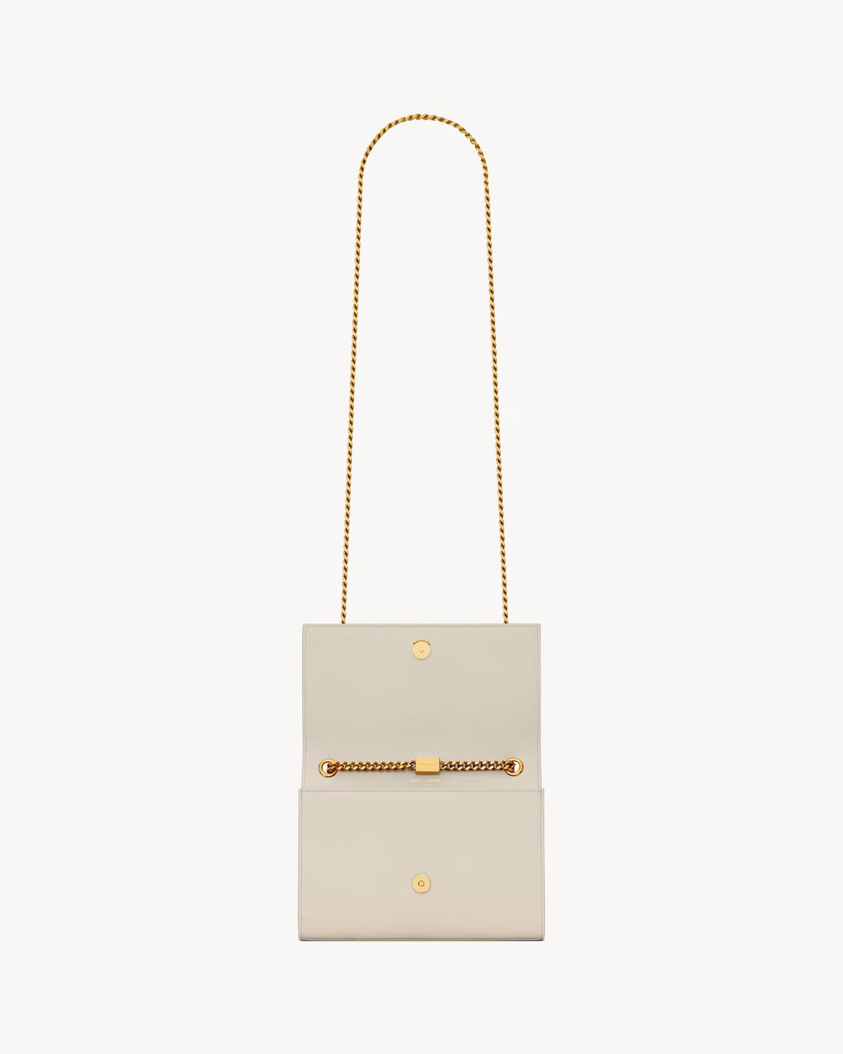 Saint Laurent Kate Small in Grain de Poudre Leather White