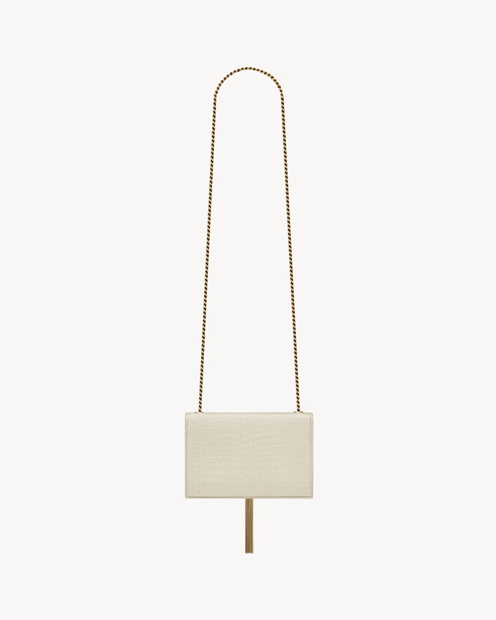 KATE PICCOLA CON NAPPINA IN PELLE GOFFRATA COCCODRILLO WHITE