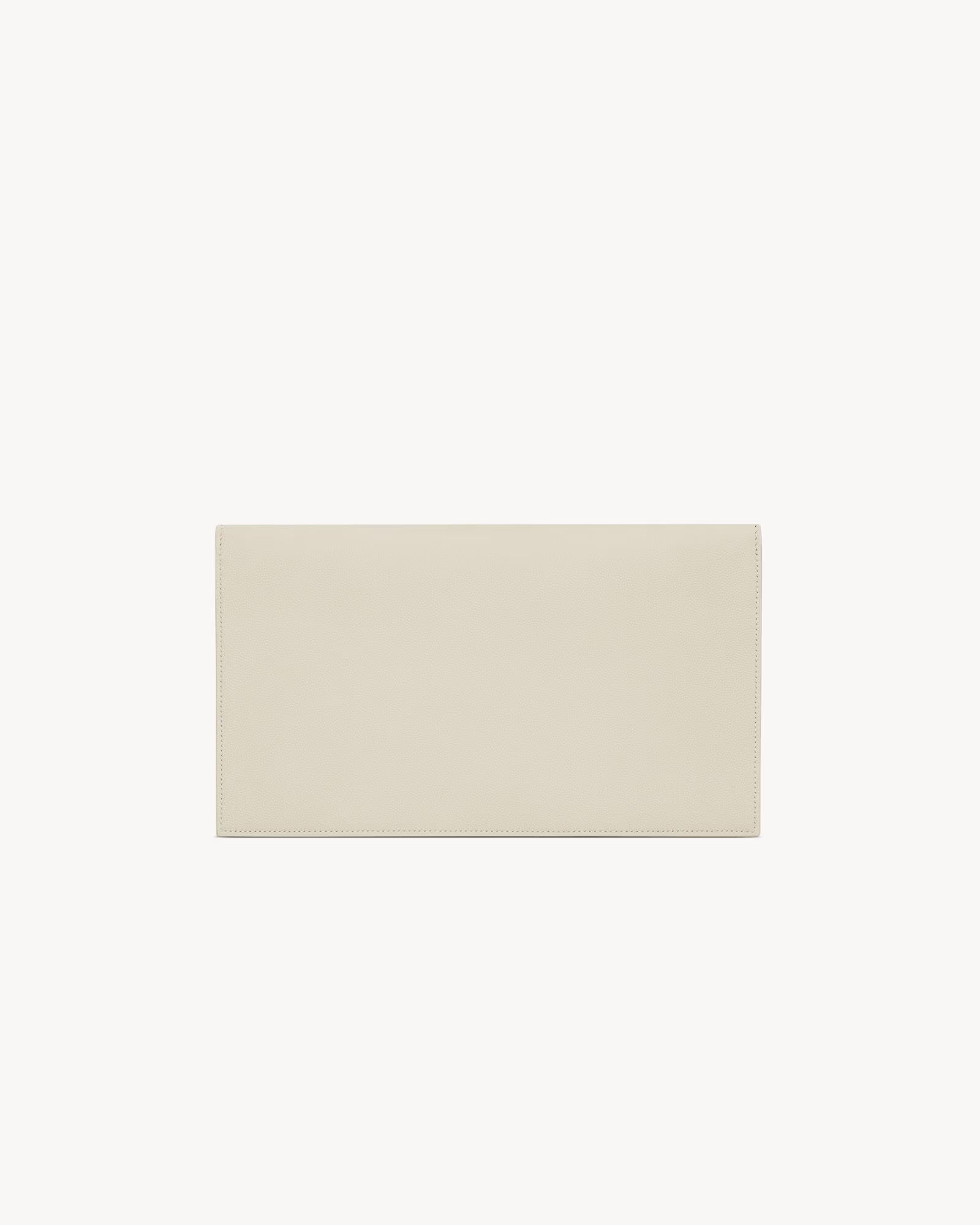 Pochette Saint Laurent Upttown en cuir beige foncé