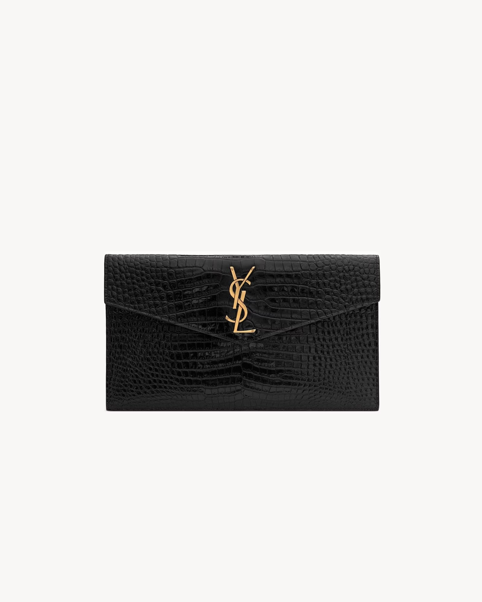 POCHETTE UPTOWN IN PELLE LUCIDA DI COCCODRILLO