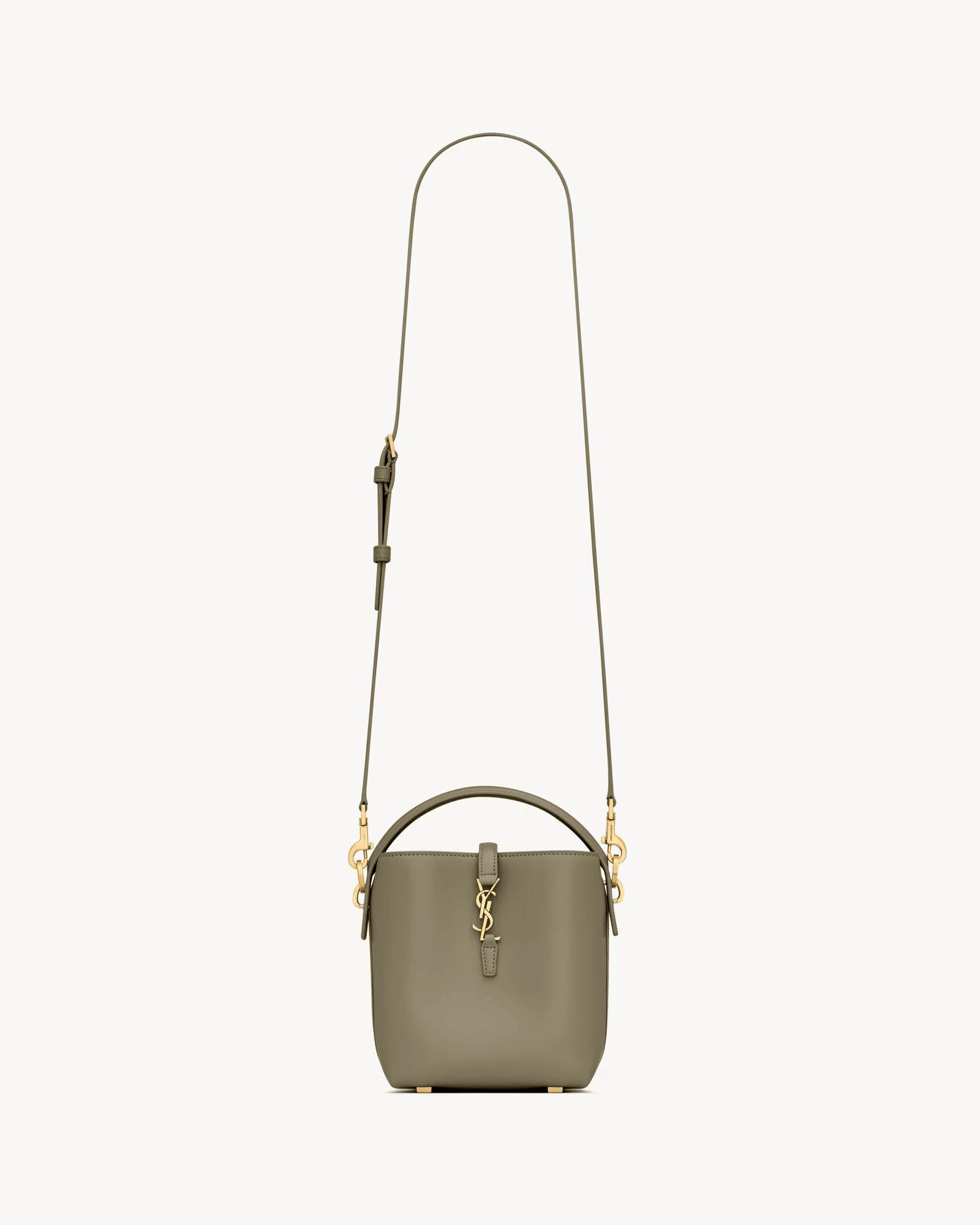 BORSA SAINT LAURENT LE 37 MINI IN PELLE LUCIDA STRONG MOSS