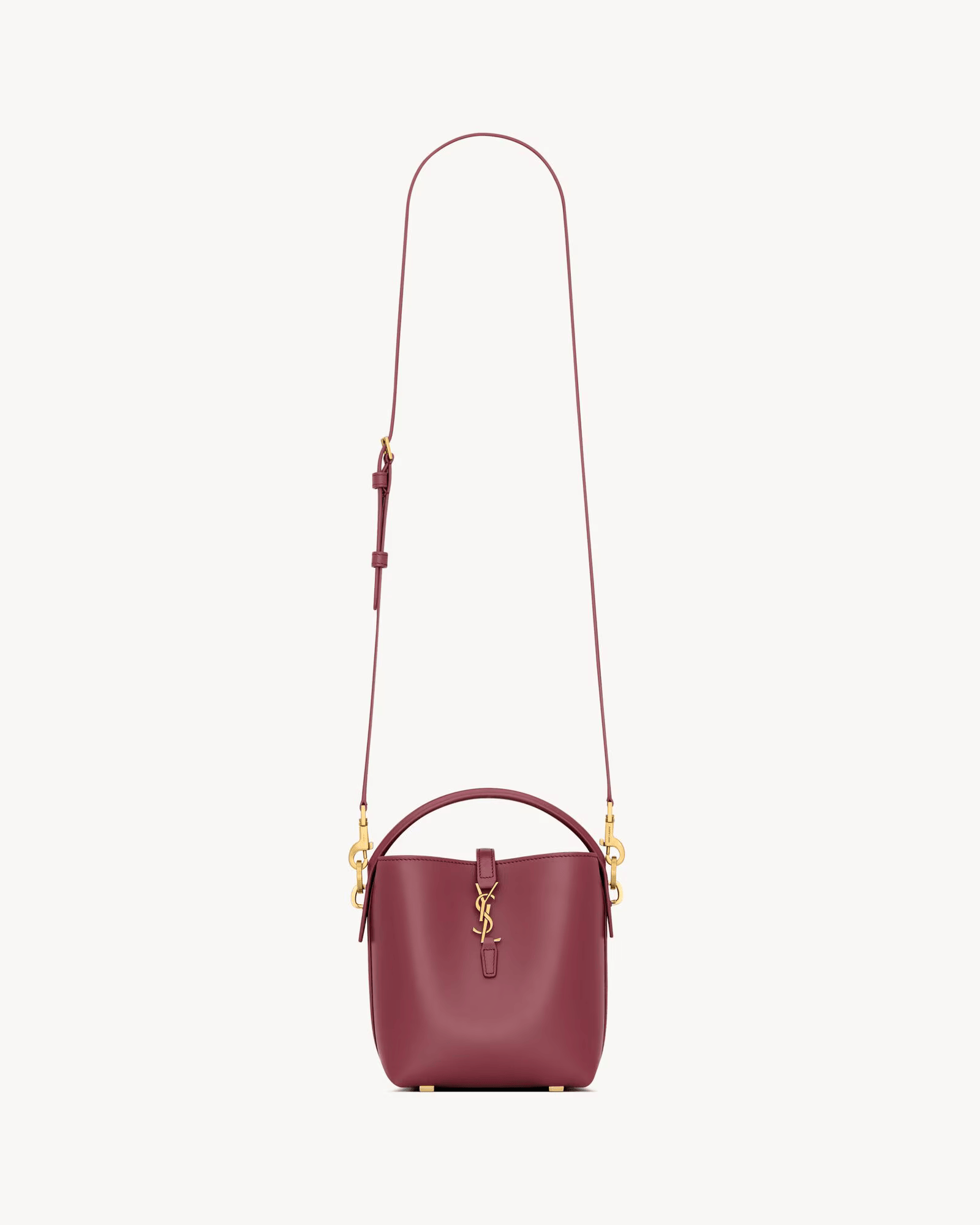 BORSA SAINT LAURENT LE 37 MINI IN PELLE LUCIDA BORDEAUX