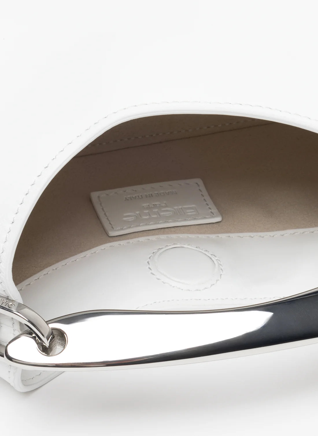 Elleme Mini Boomerang Leather White-Silver