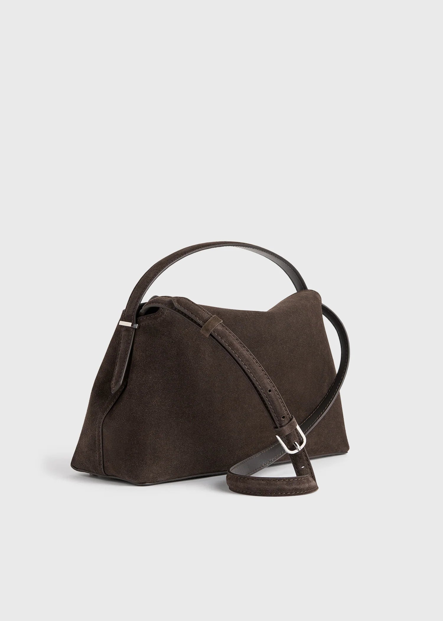 Toteme T-Lock Suede Top Handle Brown