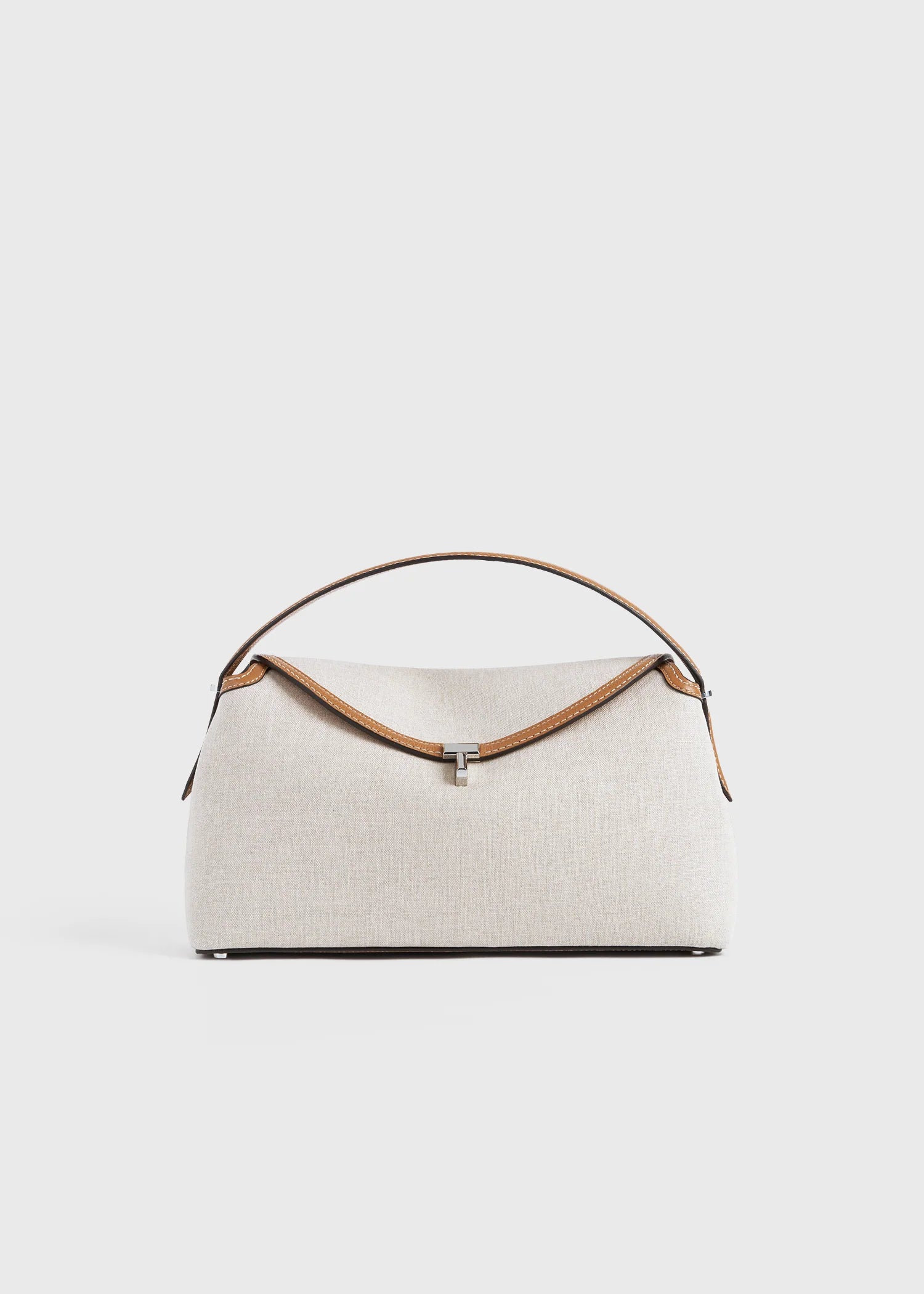 TOTEME Clutch T-Lock Noir Martelé