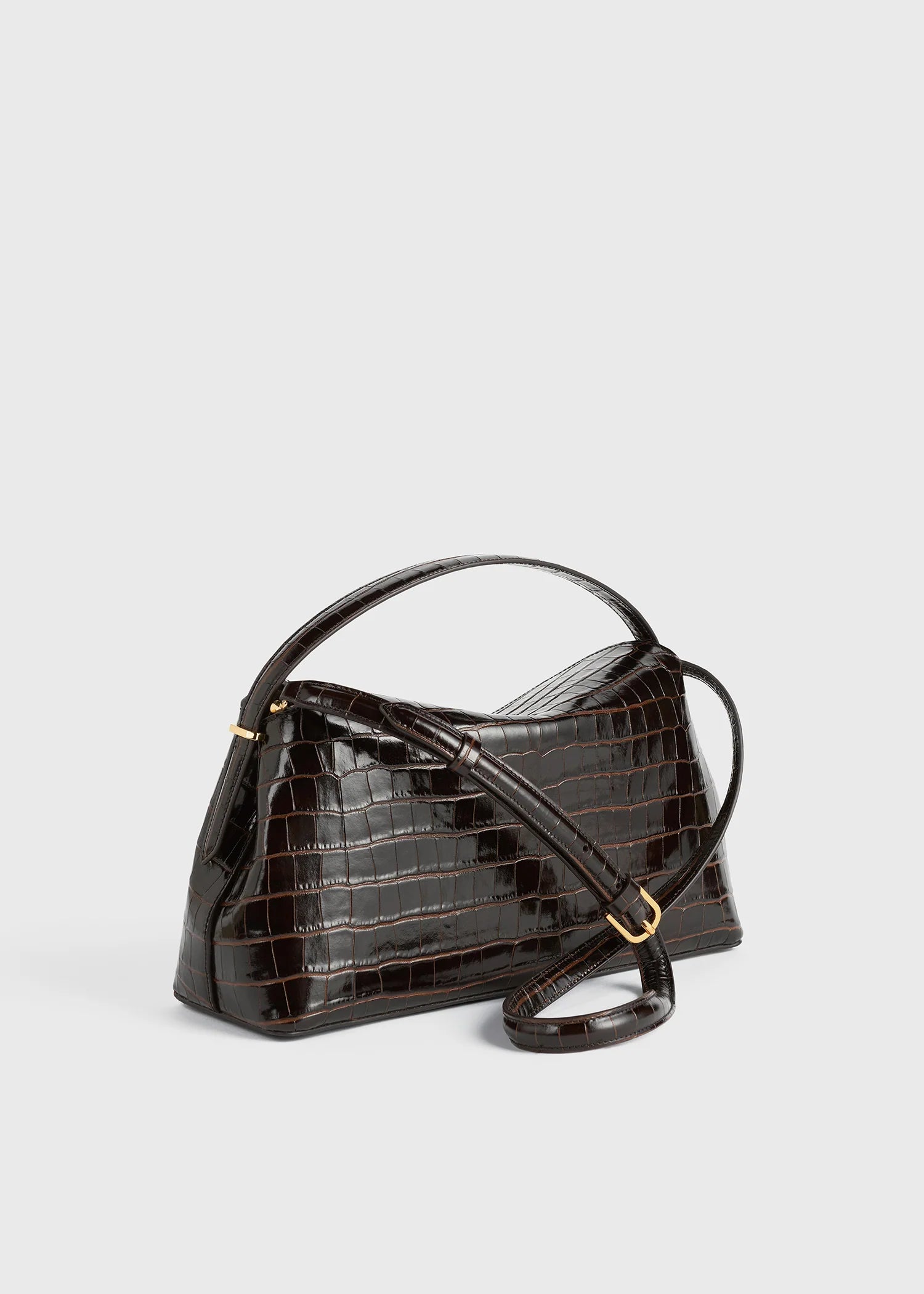 Toteme T-Lock Leather Top Handle Black