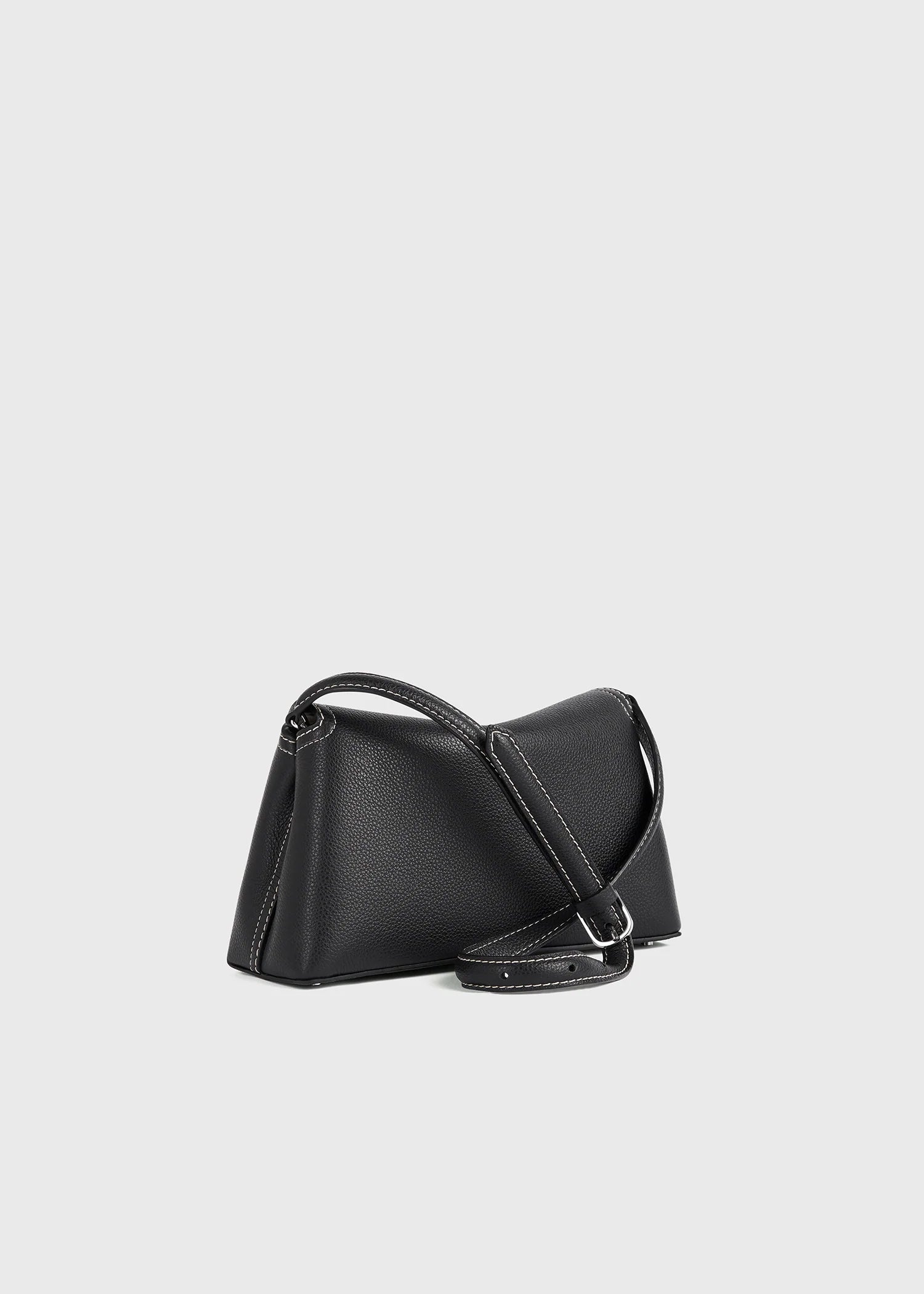 TOTEME Clutch T-Lock Noir Martelé
