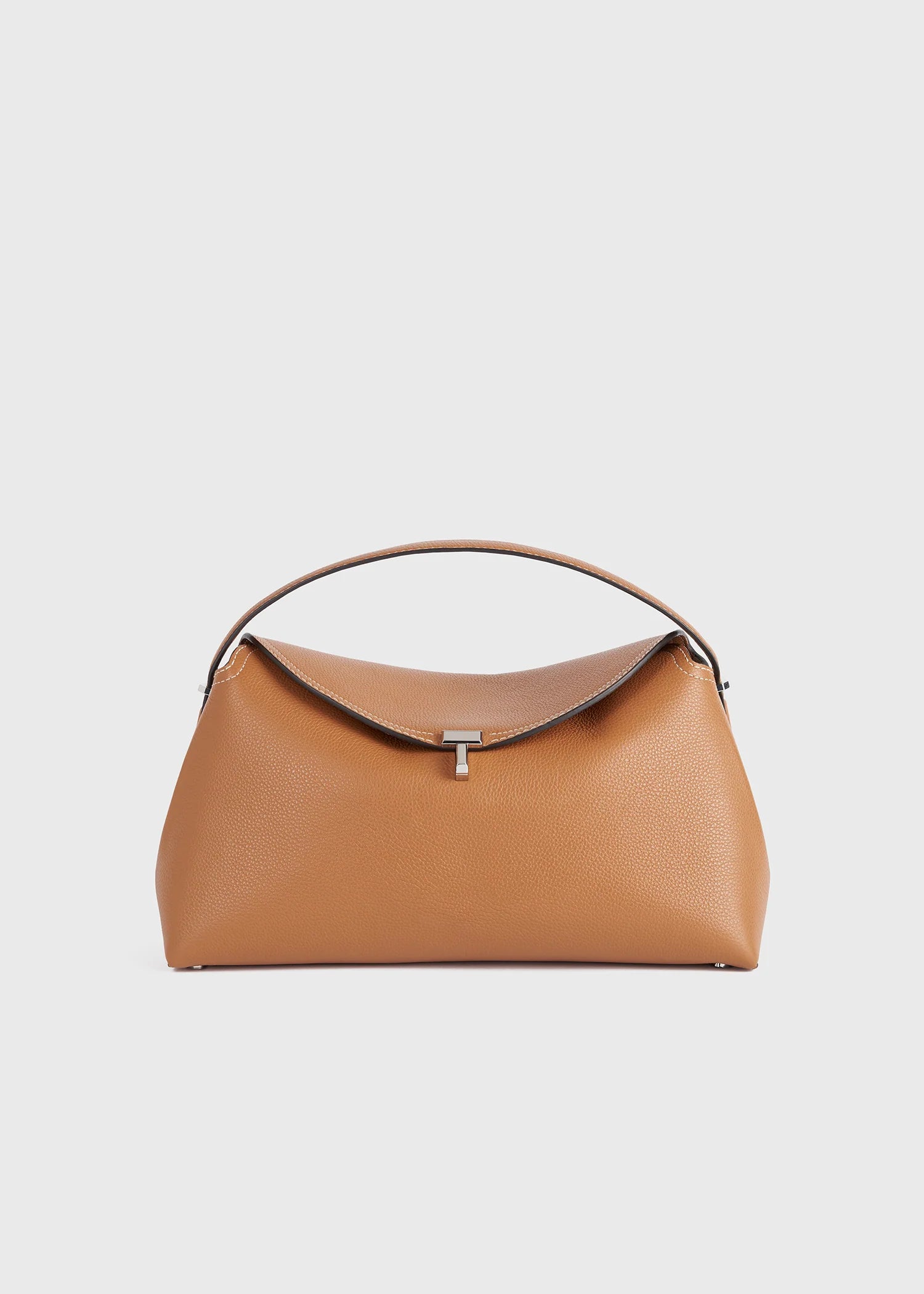 Toteme T-Lock Suede Top Handle Light Brown