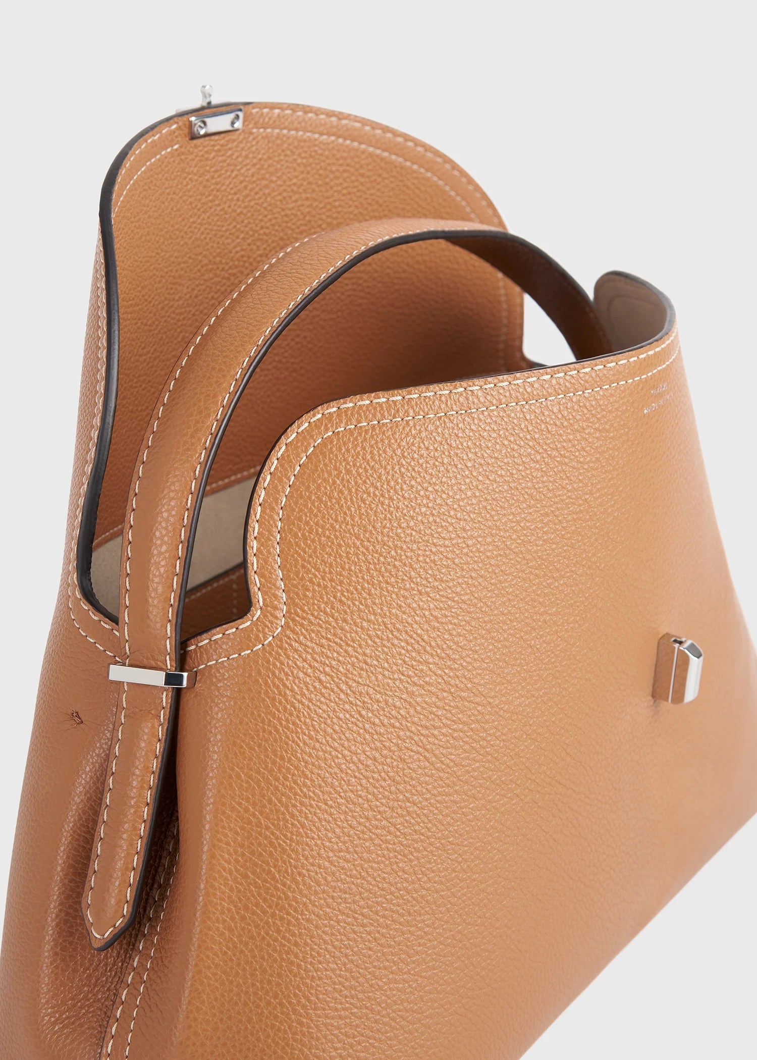 Toteme T-Lock Suede Top Handle Light Brown