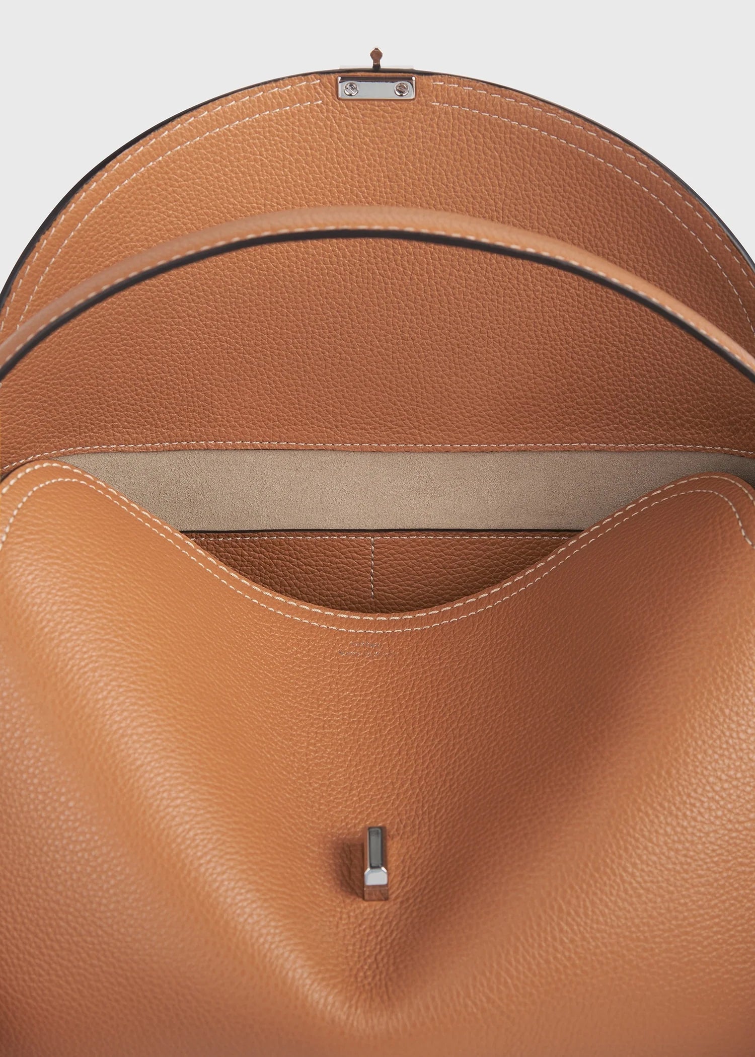 Toteme T-Lock Suede Top Handle Light Brown
