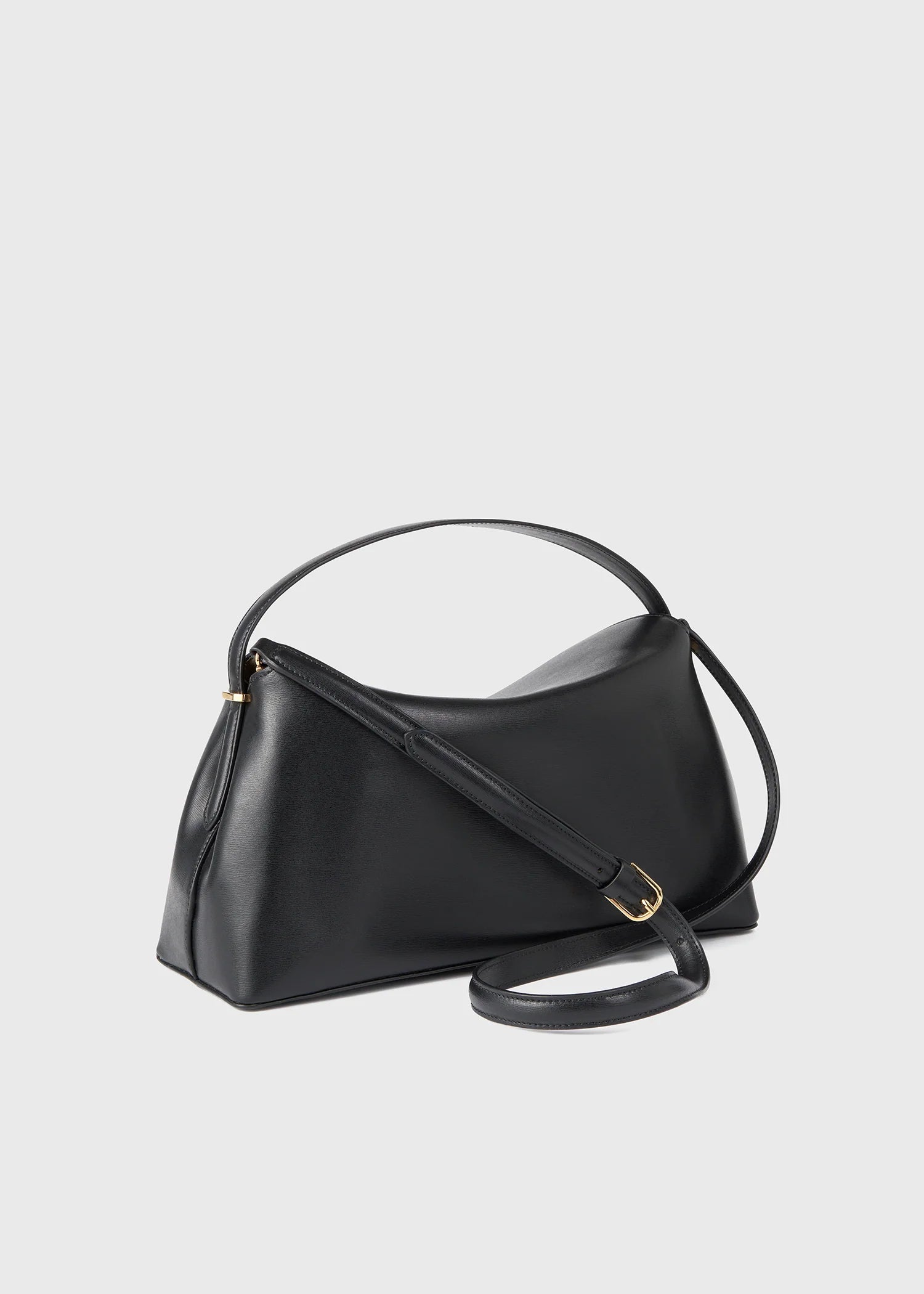 Toteme T-Lock Leather Top Handle Black