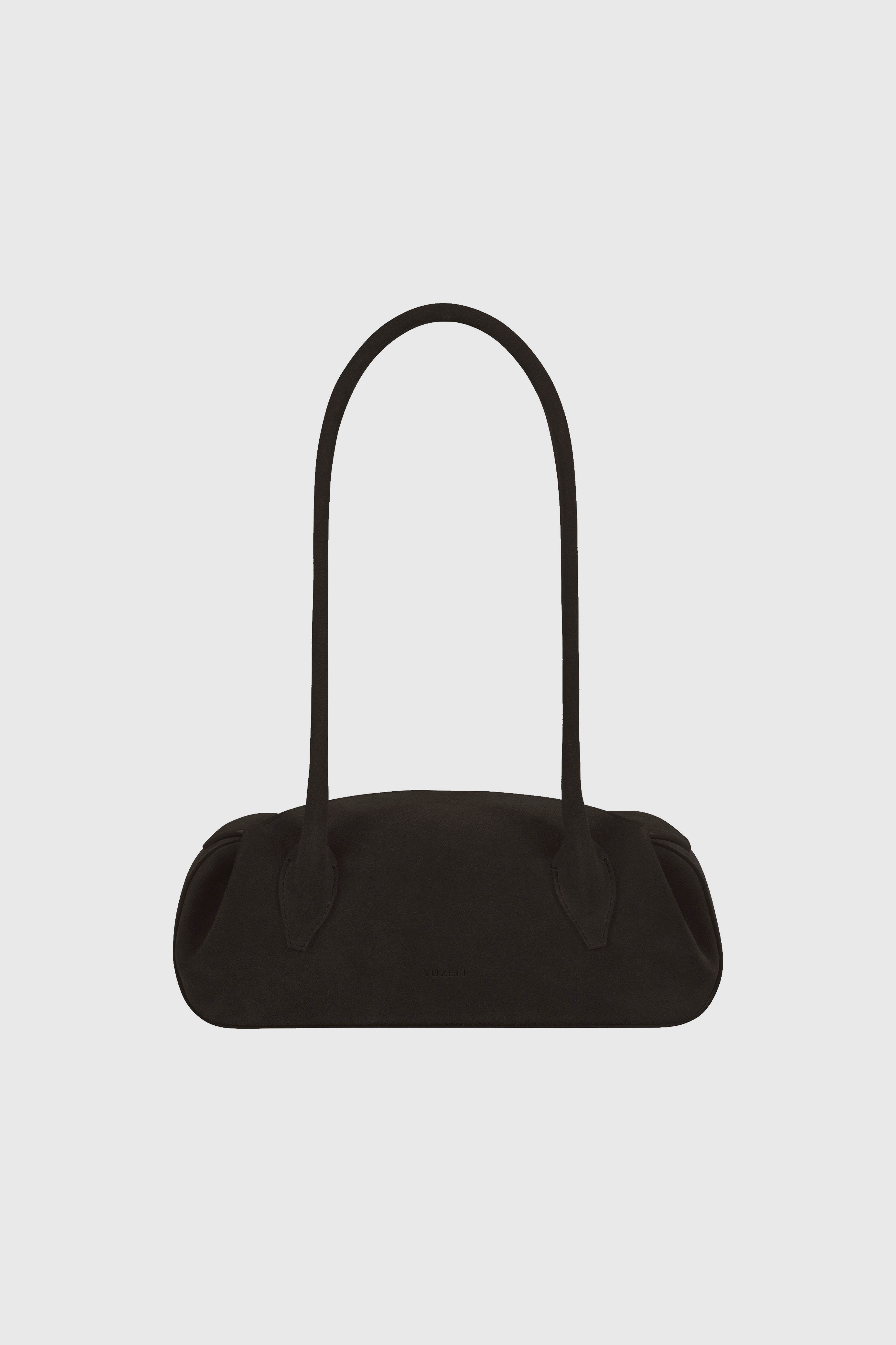YUZEFI OYSTER SHOULDER BAG - GANACHE SUEDE