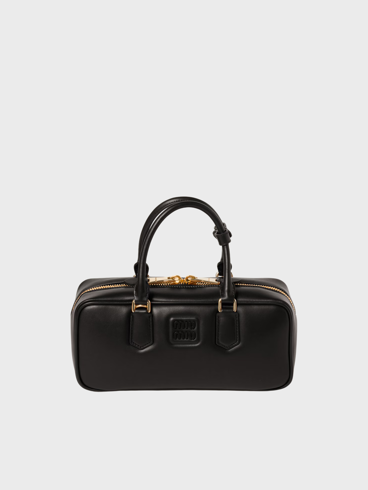Borsa Miu Miu in pelle nera, modello Arcadie Grande con manico e tracolla rimovibile