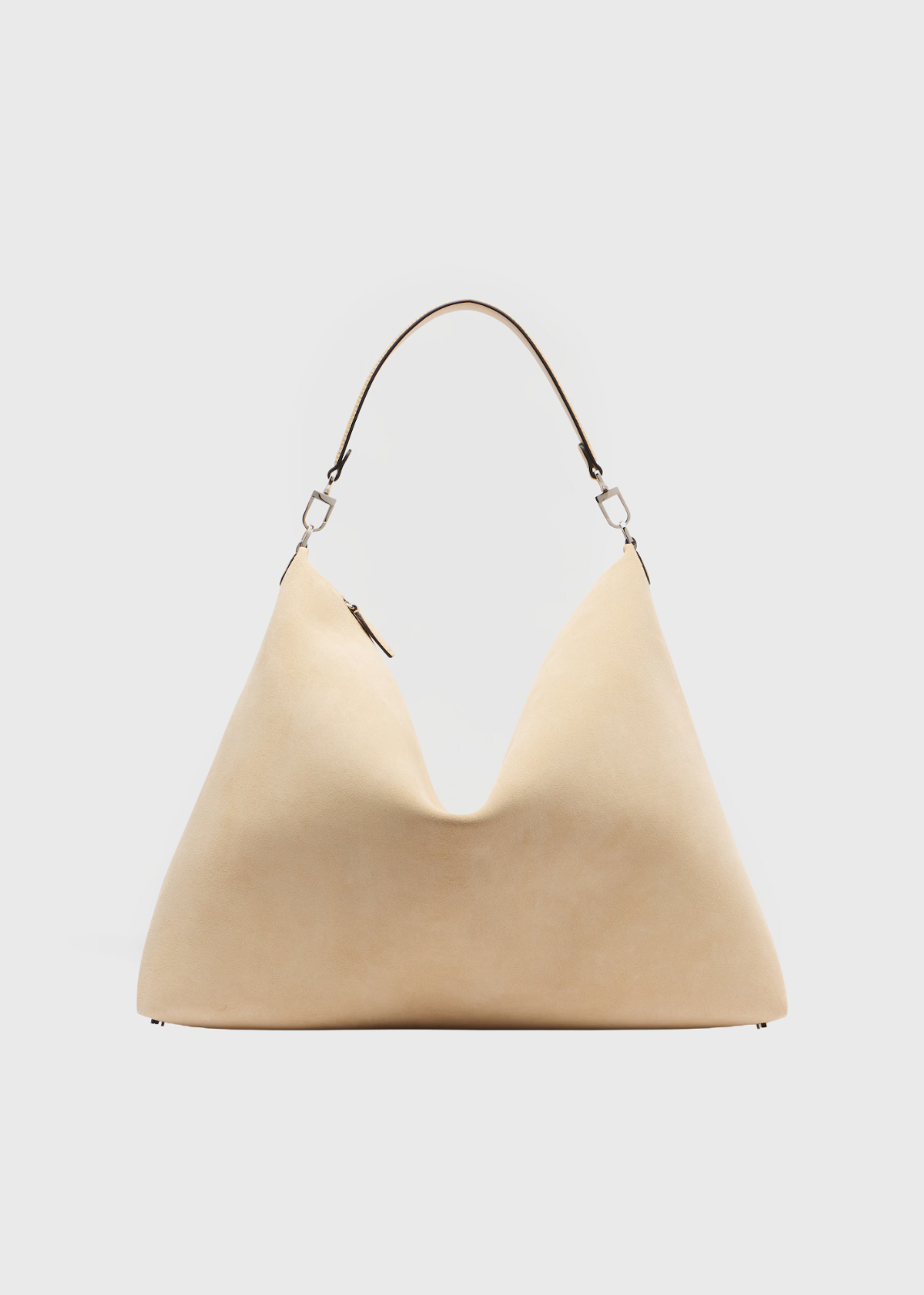 Toteme Medium Bevel Suede Bag White