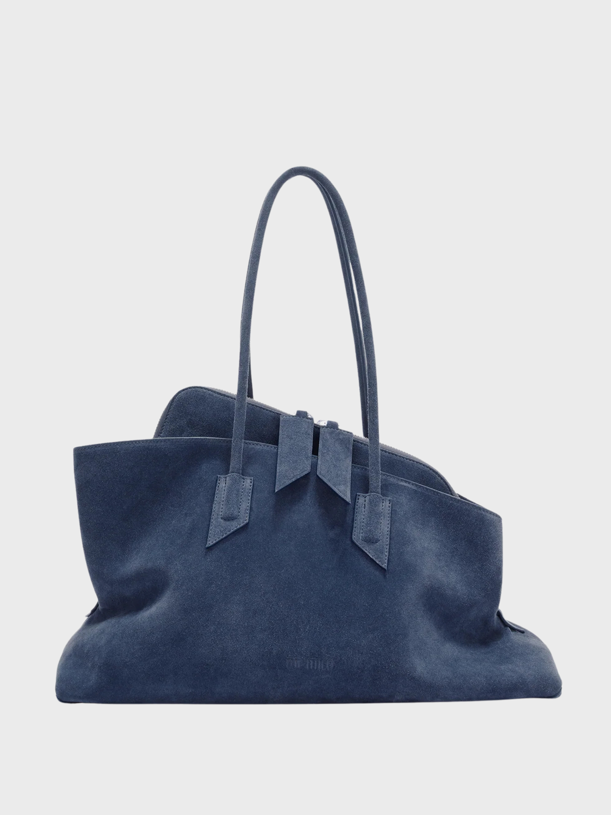 Borsa The Attico La Passeggiata blu zaffiro in morbido suede